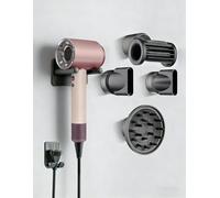MidingChai Support Seche Cheveux pour Dyson, Porte Seche Cheveux Mural sans Perçage Compatible avec Supersonic Nural, Support Mural en Alliage d'Aluminium (Rangement pour 4 Embouts)