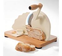 MidingChai Trancheuse à Pain, Épaisseur Réglable 0-20 mm, Trancheuse Manuelle à Manivelle avec Lame Acier Inox 304, Design Rétro, avec Ventouses Antidérapantes, pour Maison, Café, Boulangerie