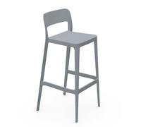 MIDJ set of 2 tabouret pour l'extérieur NENÈ H 75 cm (Gris ciel - Polypropylène doux au toucher)