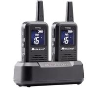 MIDLAND 777 Pro Talkie-walkie LPD/PMR - Lot de 2, 8 canaux, 500 mW, noir