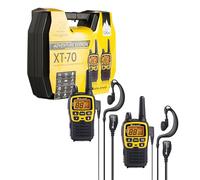 Midland C1180.01 XT70 Adventure Talkie Walkie - Émetteur-Récepteur Radio Pro Bi-bande à Recharge Rapide - Jaune - 69 LPD et 24 PMR446, 12 km, 38 Tonalités et 83 Codes - Lot de 2 Émetteurs-Récepteurs