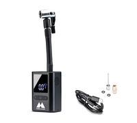 Midland - Compresseur à Air Portatif Enerpump Mini C1680, 100 PSI (6 Bar) avec USB Power Bank, Écran Digital, Kit de Réparation des Pneus Moto, Noir