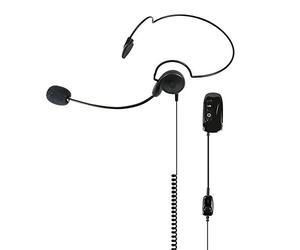 Midland - Écouteurs Bluetooth sans Fil, Écouteur C1203 avec Archet Réglable - Kit Audio avec Micro Microphone à Bras, Oreillette, Câble USB pour Recharge et Bouton PTT pour Activation Vocale Immédiate