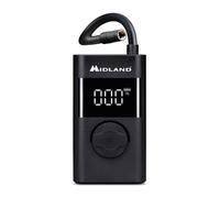 Midland - ENERPUMP Compresseur d'air portatif 150 PSI/10 Bar, Batterie 4000 mAh+Batterie Externe, Gonflage Rapide Moto, Vélo, Voiture, Ballons, Matelas, Noir