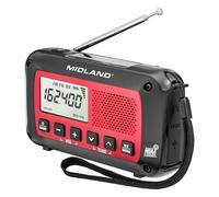 Midland ER40 - Radio d'urgence à manivelle - Panneau solaire et manivelle - SOS Strobe Torch - NOAA - Radio d'alerte météo - Radio numérique AM/FM avec horloge - Batterie rechargeable