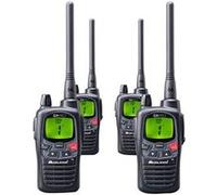 Midland - 4 Talkie Walkie Longue Portée 10Km Professionnel G9 Pro Work Edition 101 Canaux (36 PMR446/69 LPD), Récepteur Radio Émetteur sans Licence, IPX4 Étanche, Autonomie 18H et Piles Rechargeables