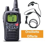 Midland G9 Pro radio bidirectionnelle 101 canaux 446.00625 - 446.19375 MHz Noir
