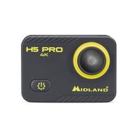 Midland H5 Pro C1515 - Caméra d'action Ultra HD Légère, Photos en Time Lapse, Grand Angle 140°, Wi-FI, Écran LCD, Enregistrement Cyclique pour Voiture et Boîtier Étanche Jusqu’à 30 Mètres, Noir/Jaune