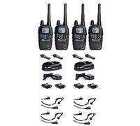 Midland Lot de 4 valises pour appareils radio G7 Pro Plus avec casques, kit d'appareils radio