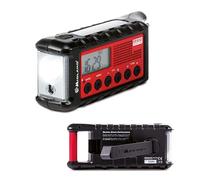 Midland - Power Bank Secours ER300 Multifonctionnel Camping et Outdoor, Lampe Torche LED Dynamo, Récepteur AM/FM avec Panneau Solaire, Fonction SOS et Rappel Ultrasons Chiens, Piles Rechargeables