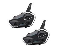 Midland - R1 Mesh Intercom Moto, 2 Écouteurs Bluetooth + Mesh sans Fil, Casque Moto Étanche IPX6, Portée 500m, 23H, Audio RCF, Stéréo Background, Compatible TFT et Radio FM, 6 Personnes Conférence