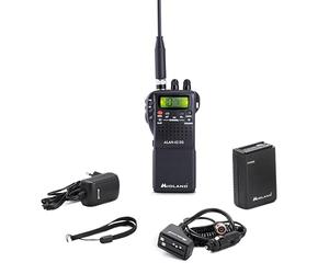 Midland - Radio CB Portable sans Licence Alan 42 DS, Multi Bande pour Tous les Pays EU, Squelch Numérique - Radio Récepteur Émetteur Professionnel AM/FM Prise 2 Pin, Antenne e Autres Accessoires