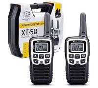 Midland - Talkie Walkie Longue Portée 8Km XT50, 2 Radio Récepteur Émetteur Chantier Outdoor, 24 Canaux PMR446 no Licence, 38 Tonalités CTCSS, Charge Rapide Autonomie 12H Rechargeable avec Chargeur Usb