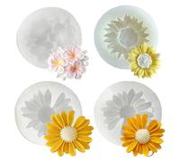 Midnadiy Lot de 4 moules en silicone rose - Moules en silicone souple pour couler, moules à bougies à couler, parfaits pour la fabrication de bougies parfumées faites à la main, de savons, de plâtre