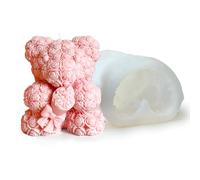 Midnadiy Moule Bougie Silicone, Bougie Silicone Moule Ours, Faciles à Démouler, Motifs raffinés, pour la Bougies parfumées, cadeaux de Noël, cadeaux de Saint-Valentin, Artisanat en Résine(XL)