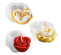 Midnadiy moule bougie silicone, Souple moule silicone rose fleur 3d avec Surface Lisse, Facile à démouler, Parfait pour l'artisanat DIY, les Moules pour la Fabrication de Bougies