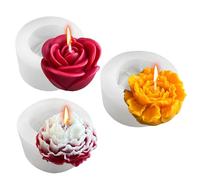Midnadiy Moule Silicone Bougie, Souple Moule Silicone Fleur avec Surface Lisse, Facile à démouler, Convient pour la Décoration de Gâteaux, le Chocolat, le Savon, les Moules à Bougies 3D