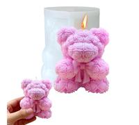 Midnadiy Moules en Silicone Ours 3D, Moule à Bougie Ours Rose, Moule à Bougie, Moules à Couler, Moules à Bougie DIY pour Savons Faits Maison, cadeau d'anniversaire, Cadeaux(PETIT)