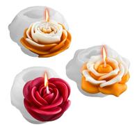 Midnadiy Moules pour Bougies, Souple moules bougies fleurs avec Surface Lisse, Facile à démouler, Pour la Cire de Soja, la cire d'abeille, l'aromathérapie, les Savons Artisanaux