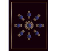 Midnight Alignment Studio Sketchbook: 120 Blank Pages | Large Format 8.5 x 11 Blank Sketchbook | Modern Geometric Cover in Navy, Black and Gold