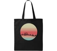 Midnight Bike Ride Sac fourre-tout en coton naturel écologique Noir, Noir , Taille unique