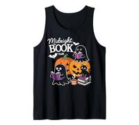Midnight Book Club Ghosts Pumpkins Bats Cat Débardeur