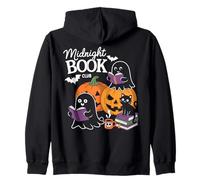 Midnight Book Club Ghosts Pumpkins Bats Cat Sweat à Capuche