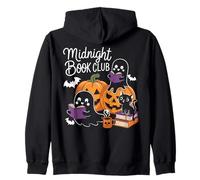 Midnight Book Club Ghosts Pumpkins Bats Cat Sweat à Capuche