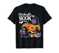 Midnight Book Club Ghosts Pumpkins Bats Cat T-Shirt