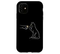 Midnight Cat Touch Magical Bond Line Art Cat Silhouette Coque pour iPhone 11