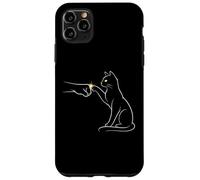 Midnight Cat Touch Magical Bond Line Art Cat Silhouette Coque pour iPhone 11 Pro Max