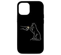Midnight Cat Touch Magical Bond Line Art Cat Silhouette Coque pour iPhone 12/12 Pro