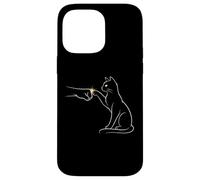 Midnight Cat Touch Magical Bond Line Art Cat Silhouette Coque pour iPhone 14 Pro Max