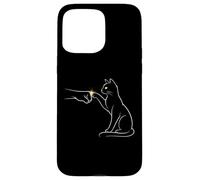 Midnight Cat Touch Magical Bond Line Art Cat Silhouette Coque pour iPhone 15 Pro Max