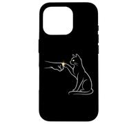 Midnight Cat Touch Magical Bond Line Art Cat Silhouette Coque pour iPhone 16 Pro