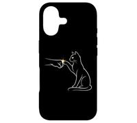 Midnight Cat Touch Magical Bond Line Art Cat Silhouette Coque pour iPhone 17