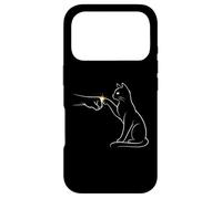 Midnight Cat Touch Magical Bond Line Art Cat Silhouette Coque pour iPhone 17 Pro