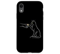 Midnight Cat Touch Magical Bond Line Art Cat Silhouette Coque pour iPhone XR
