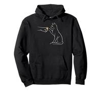 Midnight Cat Touch Magical Bond Line Art Cat Silhouette Sweat à Capuche