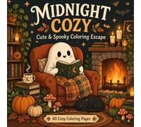 Midnight Cozy: Cute & Spooky Coloring Escape: Cute & Spooky Coloring Book for Adults and Teens Featuring Cozy Ghosts, Magical Creatures, and Relaxing Nighttime Scenes