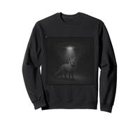 Midnight Fox Encounter - Scène de Faisceau Lumineux de forêt Cosmique Sweatshirt