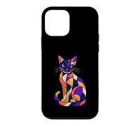 Midnight Mosaic Cat Abstrait Color Block Art Coque pour iPhone 12 Mini