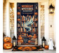 Midnight Mysteries Couvre-porte Halloween thème bibliothèque 91,4 x 182,9