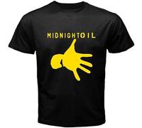 Midnight Oil Rock Band Logo Men's Fashion Graphic Tee T-Shirt Black XXL