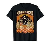 Midnight Picnic Squelette Cimetière Halloween Art T-Shirt