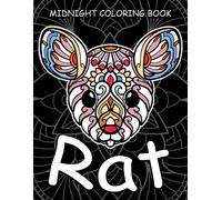 Midnight Rat Coloring Book: Adorable Tiny Animals Coloring Pages On Black Background For All Ages Stress And Anxiety Relieving