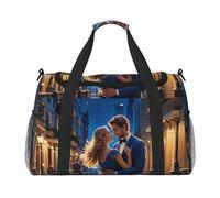 Midnight Serenade - Sac de voyage imprimé pour homme et femme, sacs de voyage pliables et sac fourre-tout spacieux pour le rangement des articles de toilette, bagages, articles personnels, noir