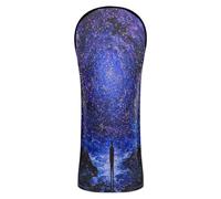 Midnight Starry Sky Stars Spark Couvre-club de golf en cuir PU avec étiquette numérotée pour conducteur, bois de parcours hybride