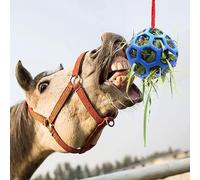 Midnight Suprise Balle de friandises à suspendre bleue pour cheval - Jouet d'alimentation durable en TPR pour chevaux, alimentation lente, balle brise-ennui pour une utilisation stable et pâturage