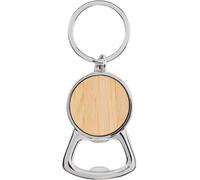 MidOcean - "Keypop" Porte-clés en aluminium recyclé avec ouvre-bouteille en bambou MO579 (taille unique) (bois)